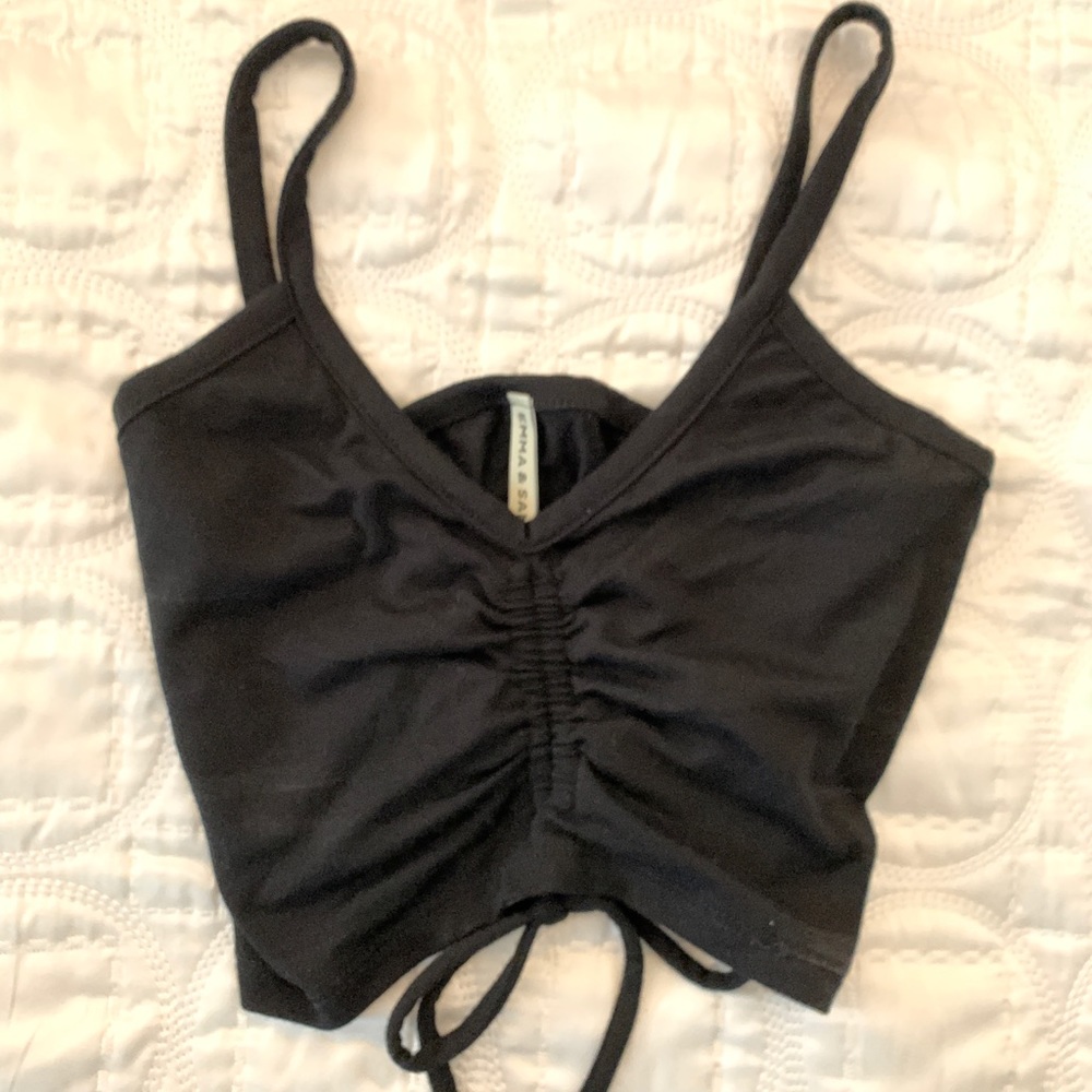 LF black cami crop top